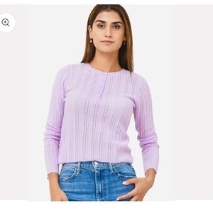 NWT 525 cashmere pointelle Henley | M